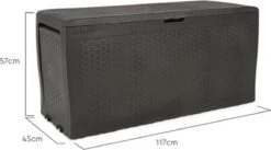 Keter Samoa Opbergbox - 270 L - 117x45x57 Cm - Grafiet -Tuinmeubelwinkel 1200x667