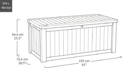 Keter Westwood Opbergbox - 570 L - 155x72.4x64.4 Cm - Grafiet -Tuinmeubelwinkel 1200x673 1