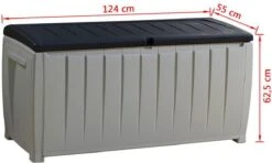 Keter Novel Opbergbox - 340L - 124x55x62.5cm - Grijs -Tuinmeubelwinkel 1200x718 2