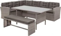 Beliani VITERBO - Loungeset Voor 8 - Grijs - PE Rotan -Tuinmeubelwinkel 1200x723 3