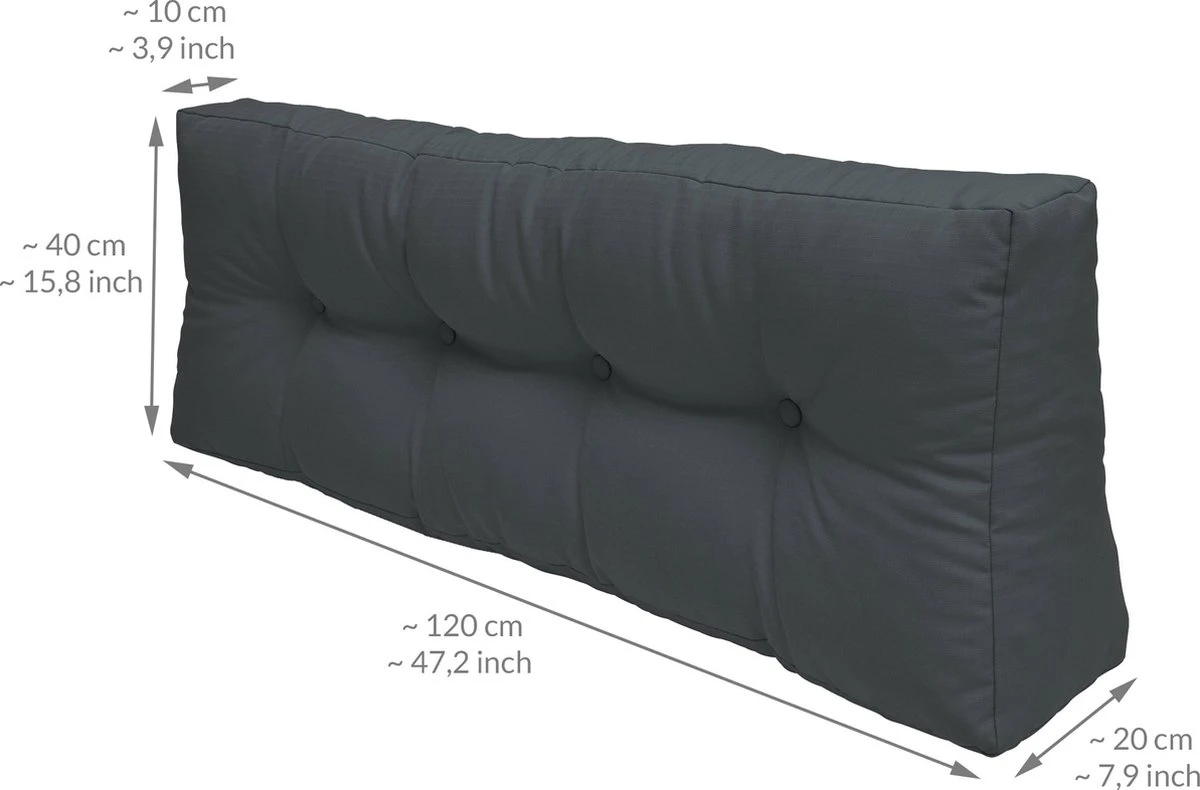 Beautissu Eco Elements Palletkussen – Rugkussen 120x40x15 Cm Voor Palletbank - Kussen Graphiet Grijs - Palletkussens In Matraskussen Kwaliteit 5 Beautissu Eco Elements Palletkussen – Rugkussen 120x40x15 Cm Voor Palletbank - Kussen Graphiet Grijs - Palletkussens In Matraskussen Kwaliteit - Afbeelding 5