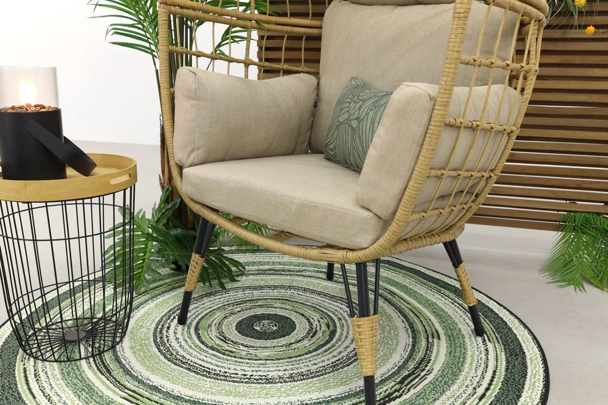 Lola Egg Relaxstoel - Natural Sand - Mand Stoel 14 Lola Egg Relaxstoel - Natural Sand - Mand Stoel - Afbeelding 14