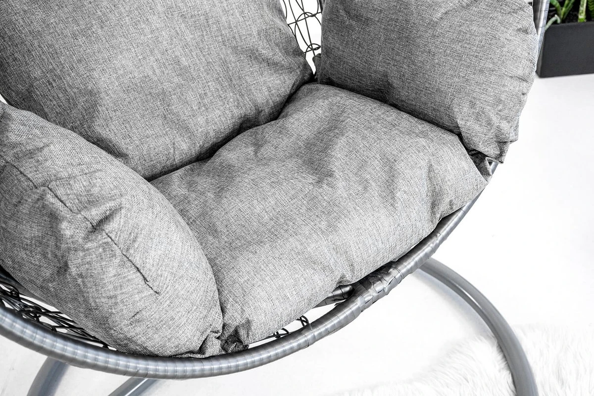 Hangstoel - Ei Stoel - Met Grijze Standaard & Kussens - Tot 125kg 7 Hangstoel - Ei Stoel - Met Grijze Standaard & Kussens - Tot 125kg - Afbeelding 7