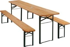 Casaria Tuinset Hout – 2 Banken 1Tafel Inklapbaar - 170x46x75cm -Tuinmeubelwinkel 1200x803 1