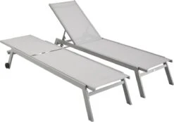 ELSA - Set Van 2 Ligstoelen Van Aluminium En Textileen, Ligbed Multipositioneel Met Wieltjes, Kleur Grijs/lichtgrijs 9 ELSA - Set Van 2 Ligstoelen Van Aluminium En Textileen, Ligbed Multipositioneel Met Wieltjes, Kleur Grijs/lichtgrijs -Tuinmeubelwinkel 1200x846 2