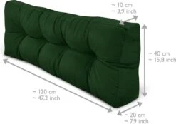 Beautissu Style – Palletkussen Set – 1x Zitkussen 120x80 Cm & 1x Rugkussen 120x40 Cm – Donker Groen -Tuinmeubelwinkel 1200x847 4