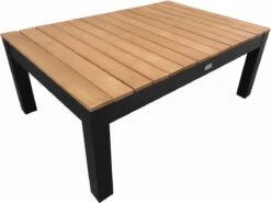 Loungeset 5 Plaatsen Van Aluminium En Eucalyptus – NAZCA – Antraciet Structuur, Lichtgrijs Kussens -Tuinmeubelwinkel 1200x899 24
