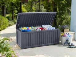 Keter Rockwood Opbergbox - 570L - 155x72.4x64.4cm - Grafiet -Tuinmeubelwinkel 1200x900 23