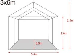 MaxxGarden Partytent - Paviljoen - 3x6m - Incl. Zijwanden - Waterdicht - Zwart -Tuinmeubelwinkel 1200x902 6