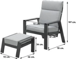 Garden Impressions Max Verstelbare Stoel + Voetenbank 19 Garden Impressions Max Verstelbare Stoel + Voetenbank -Tuinmeubelwinkel 1200x933