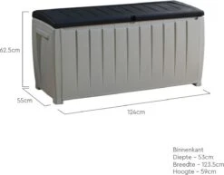 Keter Novel Opbergbox - 340L - 124x55x62.5cm - Grijs -Tuinmeubelwinkel 1200x936 4