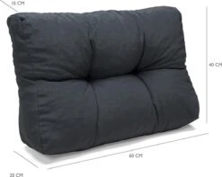 Palletkussen Basic Comfort Rugdeel Halve Pallet Lengte Grijs 60x40x10/20cm -Tuinmeubelwinkel 1200x955