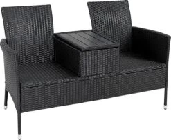 Casaria Tuinbank Polyrattan – 2 Zitter Incl. Tafel & Kussens – Zwart 21 Casaria Tuinbank Polyrattan – 2 Zitter Incl. Tafel & Kussens – Zwart -Tuinmeubelwinkel 1200x987