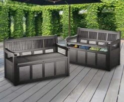 Merkloos Opbergbank Van Kunststof | 130 X 60 Cm | Antraciet -Tuinmeubelwinkel 1200x988 1