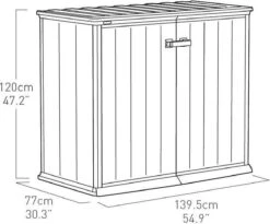 Keter Patio Store Opbergkast - 139,5x77x120cm - Grijs -Tuinmeubelwinkel 1200x995 2