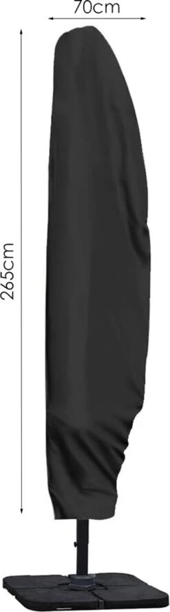 Parasolhoes Voor Zweefparasol - 265 Cm - Zwart - Waterbestendige Hoes Voor Parasol - Parasolhoes Staande Parasol Met Rits -Tuinmeubelwinkel 333x1200