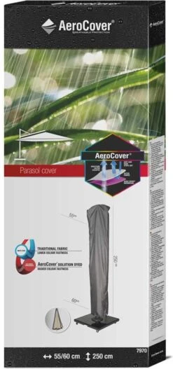 AeroCover Parasolhoes - Zweef Parasols - Grijs - 250x55 Cm (HxB) -Tuinmeubelwinkel 562x1200