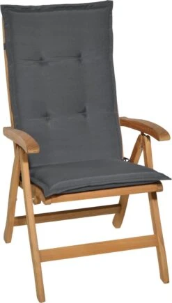 Beautissu Loft HL – Set Van 4 Tuinkussens Hoge Rug 120x50x6 Cm Kussen Grafiet Grijs Tuinstoelkussens Zitkussen Tuinstoel -Tuinmeubelwinkel 682x1200