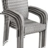 Casaria Polyrattan Tuinstoelen – 4 Stuks Stapelbaar – Grijs