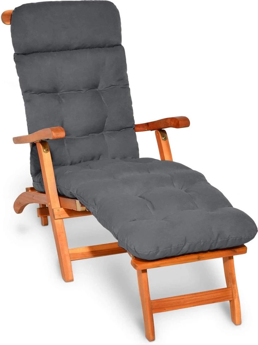 Beautissu Deckchair Kussen 200x50x8 Cm - Ligstoelkussen Antraciet - Matraskussen Voor Hangmatten En Tuin-/terrasstoelen - Flair DC 1 Beautissu Deckchair Kussen 200x50x8 Cm - Ligstoelkussen Antraciet - Matraskussen Voor Hangmatten En Tuin-/terrasstoelen - Flair DC