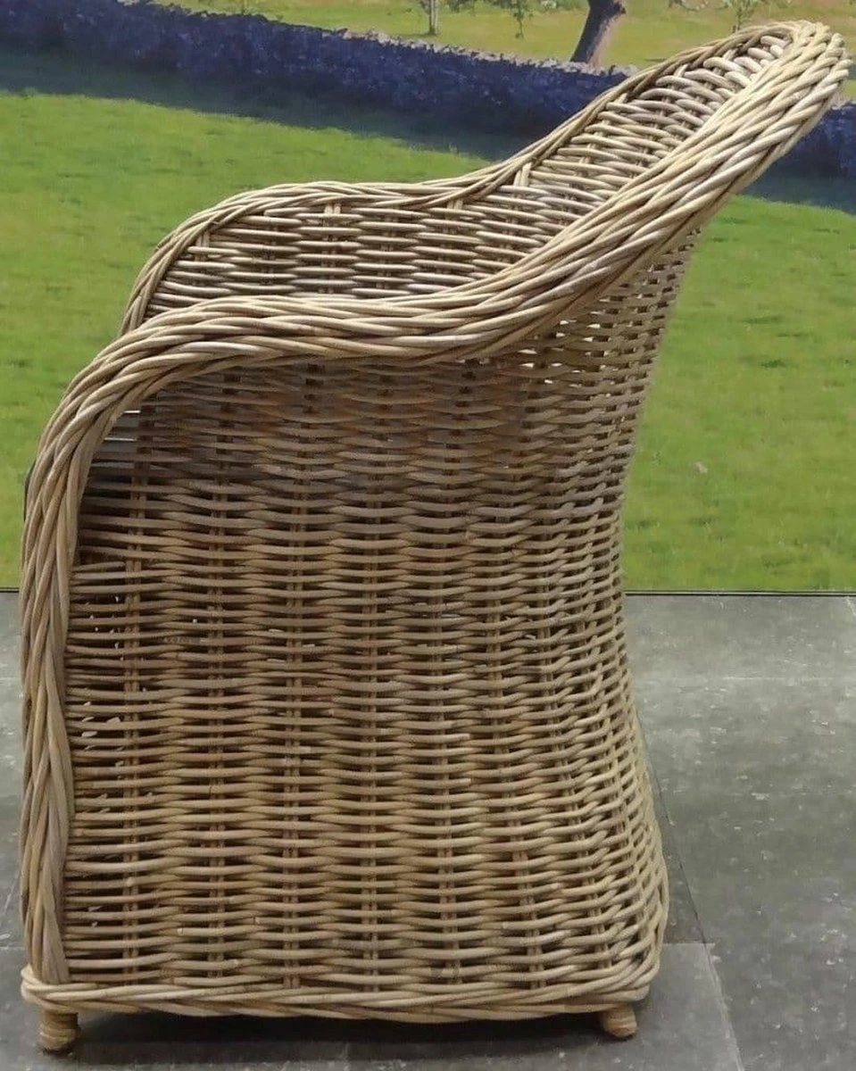 Roma Dining Tuinstoel Naturel Rotan - Suntech Kussen 2 Roma Dining Tuinstoel Naturel Rotan - Suntech Kussen - Afbeelding 2